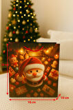 3 Boyutlu Küçük Noel Babalı Yılbaşı Temalı Hediye Paketi & Çanta & Poşet 23*18*10 cm