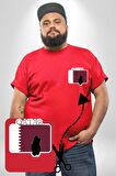 Katar Bayrağı Kırmızı Büyük Beden Kadın Basic Minimal Baskılı Tişört