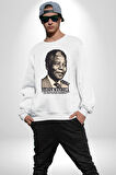 Nelson Mandela Kadın Erkek Beyaz Sweatshirt 