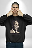 Nelson Mandela Kadın Erkek Siyah Sweatshirt 