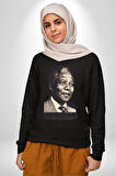 Nelson Mandela Kadın Erkek Siyah Sweatshirt 