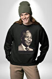 Nelson Mandela Kadın Erkek Siyah Sweatshirt 