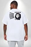 Che Guevara  Büyük Beden Beyaz Tişört Kadın Erkek Ünisex Sırt Baskılı