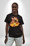 Antman ve Wasp  Pamuklu Bisiklet Yaka Kadın Erkek Oversize Boyfriend Dijital Baskılı Siyah T-shirt