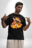 Antman ve Wasp  Pamuklu Bisiklet Yaka Kadın Erkek Oversize Boyfriend Dijital Baskılı Siyah T-shirt