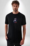 The Beatles Siyah Oversize Kadın Erkek Ön Orta Minimal Baskılı Tişört