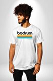 Bodrum Türkiye Kadın Erkek Unisex Beyaz Organik Baskılı T-Shirt Penye Yüksek Kalite