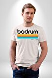 Bodrum Türkiye Kadın Erkek Unisex Beyaz Organik Baskılı T-Shirt Penye Yüksek Kalite