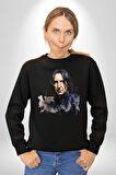 Severus Snape Sulu Boya Kadın Erkek Siyah Sweatshirt 