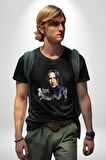 Severus Snape Sulu Boya Kadın Erkek Unisex Siyah Organik Baskılı T-Shirt Penye Yüksek Kalite