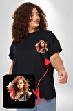 Hermione Granger Harry Potter Siyah Büyük Beden Kadın Basic Minimal Baskılı Tişört