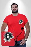 Bellatrix Lestrange Harry Potter Kırmızı Büyük Beden Kadın Basic Minimal Baskılı Tişört