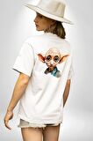 Dobby Elf Harry Potter Sulu Boya Beyaz Oversize Kadın Erkek Ön ve Sırt Baskılı Tişört
