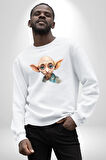 Dobby Elf Harry Potter Sulu Boya Kadın Erkek Beyaz Sweatshirt 