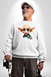 Dobby Elf Harry Potter Sulu Boya Kadın Erkek Beyaz Sweatshirt 