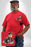 Sulu Boya Harry Potter Kırmızı Büyük Beden Kadın Basic Minimal Baskılı Tişört