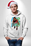Sakaldan Korkmak Yazılı Basketbol James Harden Star Kadın Erkek  Beyaz Kapüşonlu Sweatshirt Hoodie