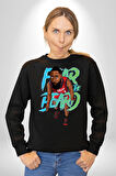 Sakaldan Korkmak Yazılı Basketbol James Harden Star Kadın Erkek Siyah Sweatshirt 