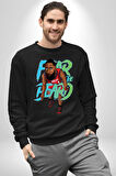 Sakaldan Korkmak Yazılı Basketbol James Harden Star Kadın Erkek Siyah Sweatshirt 