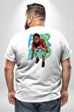 Sakaldan Korkmak Yazılı Basketbol James Harden Star Büyük Beden Beyaz Tişört Kadın Erkek Ünisex Sırt Baskılı