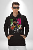 Karikatür Basketbol Kyrie Irving NBA Star Kadın Erkek  Siyah Kapüşonlu Sweatshirt Hoodie
