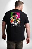 Karikatür Basketbol Kyrie Irving NBA Star Büyük Beden Siyah Tişört Kadın Erkek Ünisex Sırt Baskılı