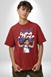 Luka Luka Doncic Basketboll Dallas Pamuklu Bisiklet Yaka Kadın Erkek Oversize Boyfriend Dijital Baskılı Kırmızı T-shirt