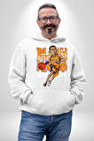Lakers 24 Numara Basketbol Kadın Erkek  Beyaz Kapüşonlu Sweatshirt Hoodie