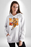 Lakers 24 Numara Basketbol Kadın Erkek  Beyaz Kapüşonlu Sweatshirt Hoodie