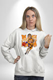 Lakers 24 Numara Basketbol Kadın Erkek  Beyaz Kapüşonlu Sweatshirt Hoodie