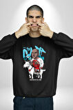 Keçi Micheal Jordan Basketbol Kadın Erkek Siyah Sweatshirt 
