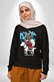 Keçi Micheal Jordan Basketbol Kadın Erkek Siyah Sweatshirt 