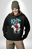 Keçi Micheal Jordan Basketbol Kadın Erkek Siyah Sweatshirt 
