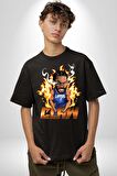 Kawhi Leonard Baketbol Clippers  Pamuklu Bisiklet Yaka Kadın Erkek Oversize Boyfriend Dijital Baskılı Siyah T-shirt