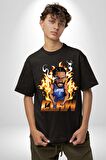 Kawhi Leonard Baketbol Clippers  Pamuklu Bisiklet Yaka Kadın Erkek Oversize Boyfriend Dijital Baskılı Siyah T-shirt