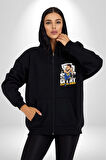 Stephen Curry Basketbol Kaz Tüylü Yastık Kadın Erkek Siyah Kapüşonlu Fermuarlı Baskılı Hırka Sweatshirt