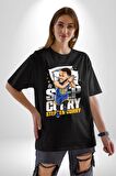 Stephen Curry Basketbol Kaz Tüylü Yastık Pamuklu Bisiklet Yaka Kadın Erkek Oversize Boyfriend Dijital Baskılı Siyah T-shirt