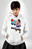 Devin Booker Phonex Basketbol Kadın Erkek  Beyaz Kapüşonlu Sweatshirt Hoodie