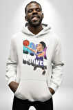 Devin Booker Phonex Basketbol Kadın Erkek  Beyaz Kapüşonlu Sweatshirt Hoodie