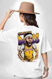 Anthony Davis Basketbol Lakers Beyaz Oversize Kadın Erkek Ön ve Sırt Baskılı Tişört