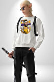 Anthony Davis Basketbol Lakers Kadın Erkek Beyaz Sweatshirt 