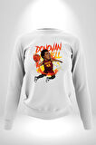 Donovan Mitchell Basketbol Karikatür Kadın Erkek Beyaz Sweatshirt 