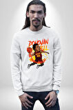 Donovan Mitchell Basketbol Karikatür Kadın Erkek Beyaz Sweatshirt 