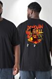 Donovan Mitchell Basketbol Karikatür Büyük Beden Siyah Tişört Kadın Erkek Ünisex Sırt Baskılı