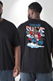 Dream Shake Rockets Basketbol Büyük Beden Siyah Tişört Kadın Erkek Ünisex Sırt Baskılı