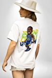Draymond Green Basketbol Golden State  Beyaz Oversize Kadın Erkek Ön ve Sırt Baskılı Tişört