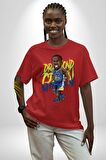 Draymond Green Basketbol Golden State  Pamuklu Bisiklet Yaka Kadın Erkek Oversize Boyfriend Dijital Baskılı Kırmızı T-shirt