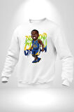 Draymond Green Basketbol Golden State  Kadın Erkek Beyaz Sweatshirt 
