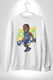 Draymond Green Basketbol Golden State  Kadın Erkek Beyaz Sweatshirt 
