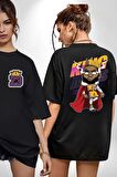 Lebron James Kral Basketbol Lakers Siyah Oversize Kadın Erkek Ön ve Sırt Baskılı Tişört